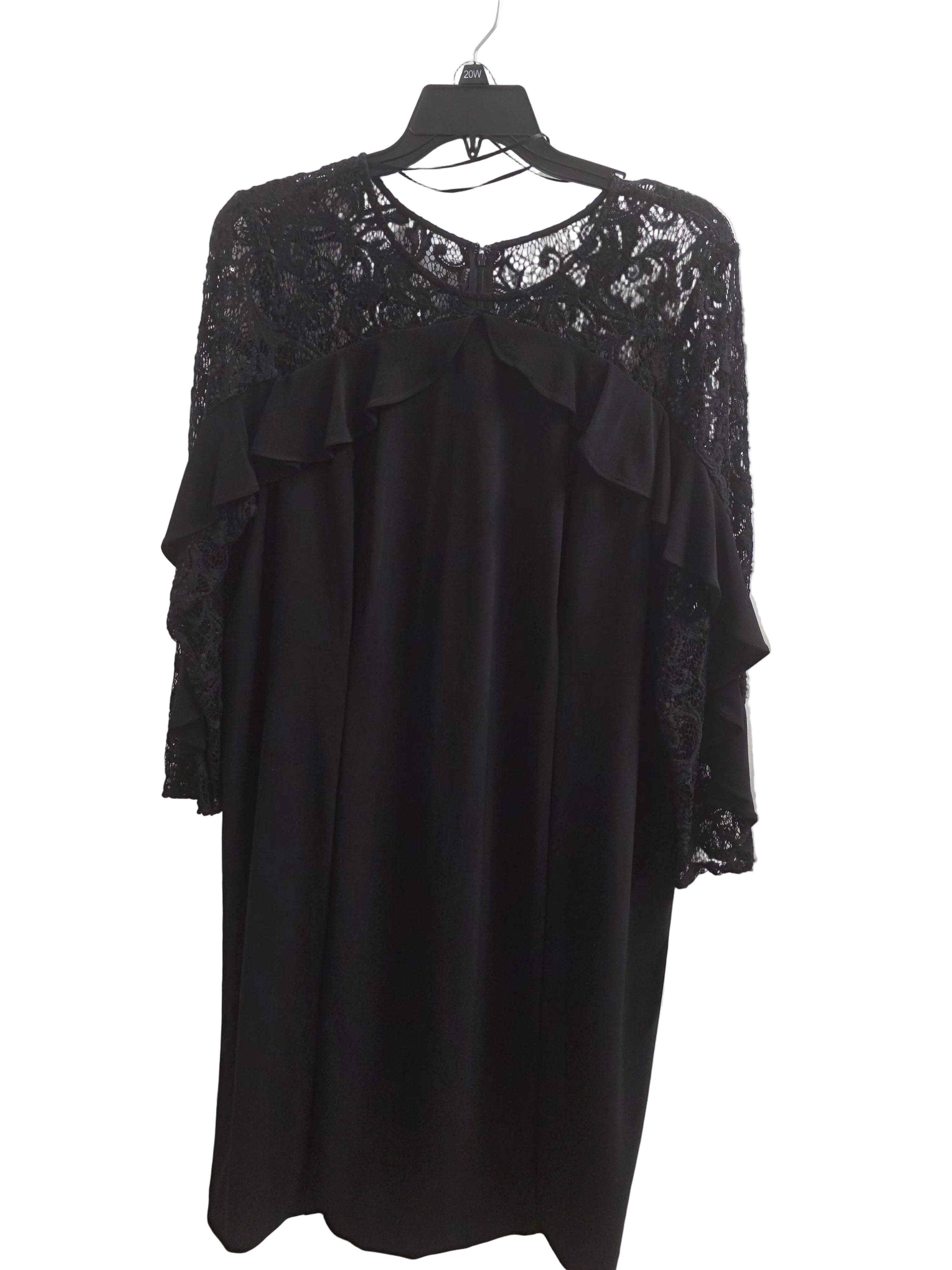 Elegant Black Lace Ruffle Cocktail Dress