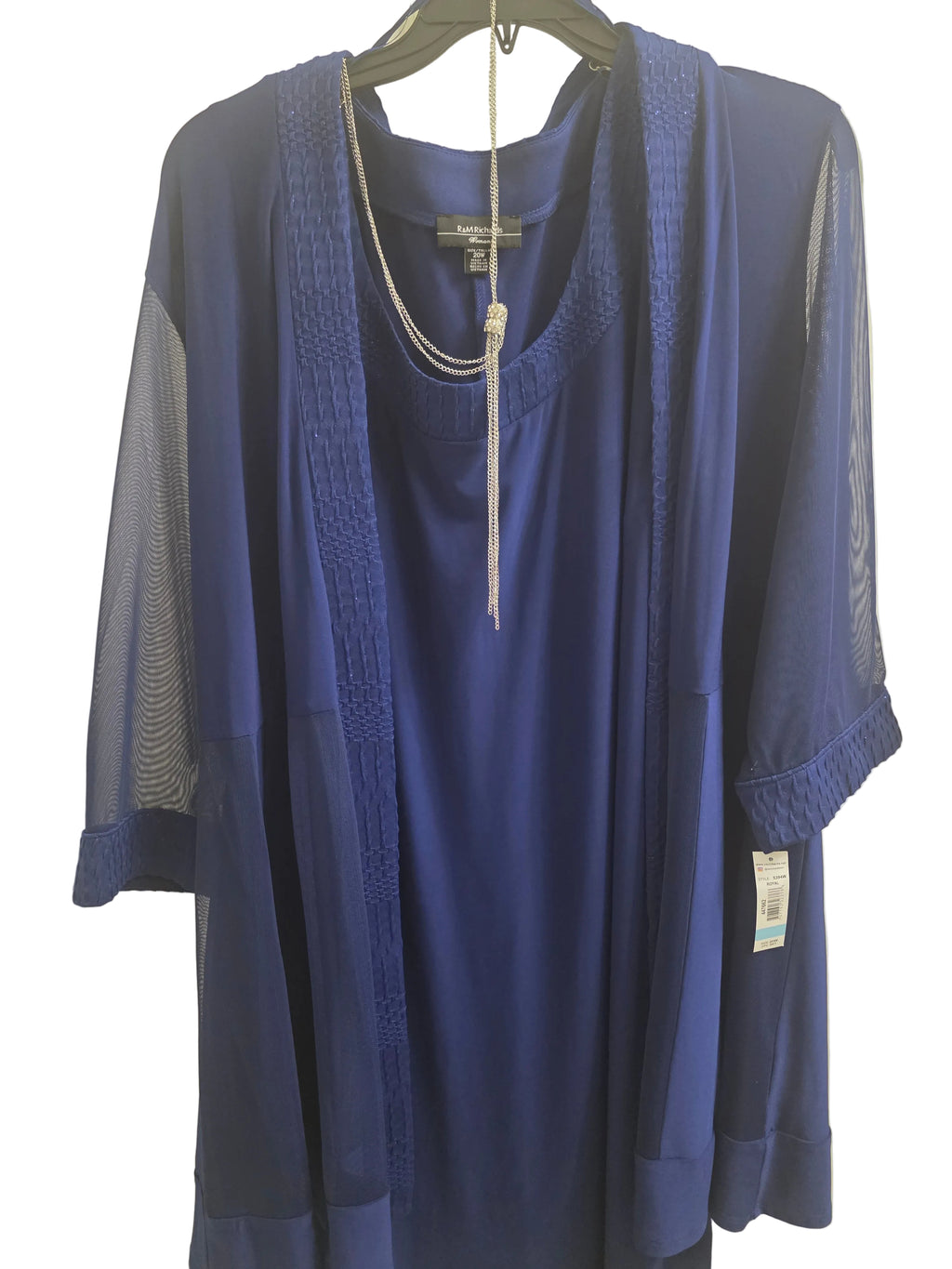 R&M Richards Woman Two-Piece Jacket Dress-Navy/Royal